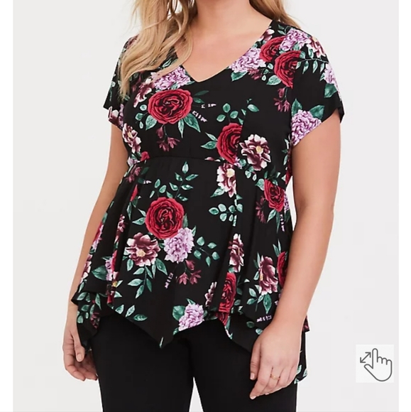 torrid Tops - Torrid Rose Baby Doll Top